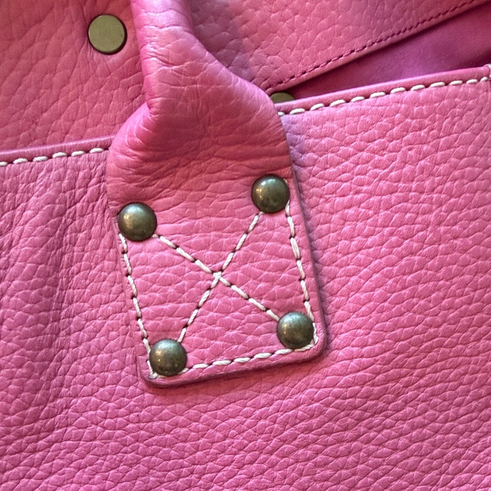 GAP Pink Pebbled Leather Tote Bag - Picture 7 of 7